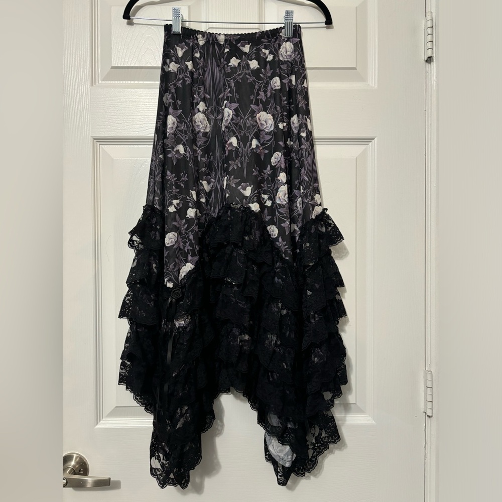 NWT Dolls Kill / Widow Midnight Bloom Maxi Skirt